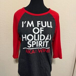 Modern Lux Red and Gray Long Sleeve Tee